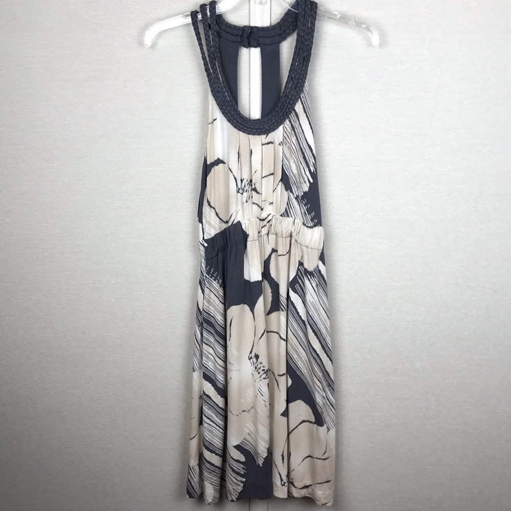 Anthro Deletta Saltwater Blossom Braided Halter Dress - EUC Sz S